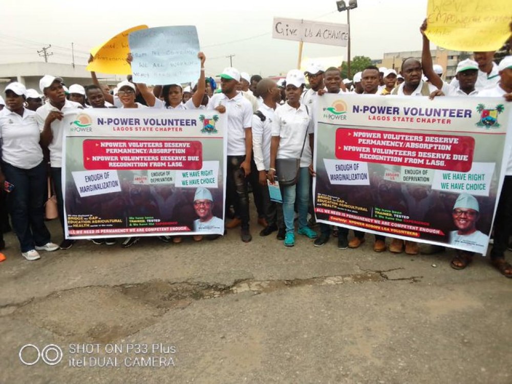 N-Power: Beneficiaries Stage Protest In Lagos