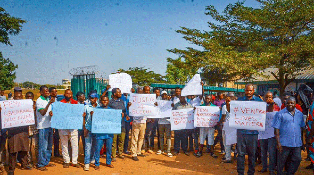 Newspaper Vendors Protest Killing Of Colleague By Gbajabiami