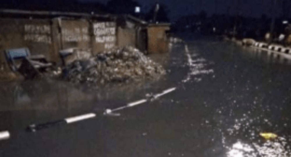 Newly Commissioned Agege Bridge Badly Flooded After Rainfall 
